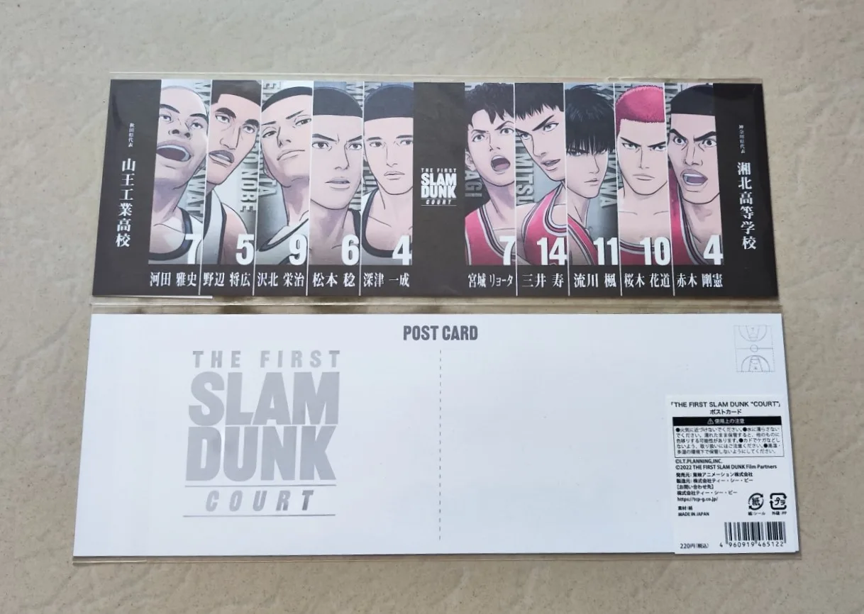 限量 THE FIRST SLAM DUNK A3透明海報+球員卡,日版re:SOURCE,山王x湘北 入場券,“COURT” 日本限定 POST CARD 6 Cjepvs5